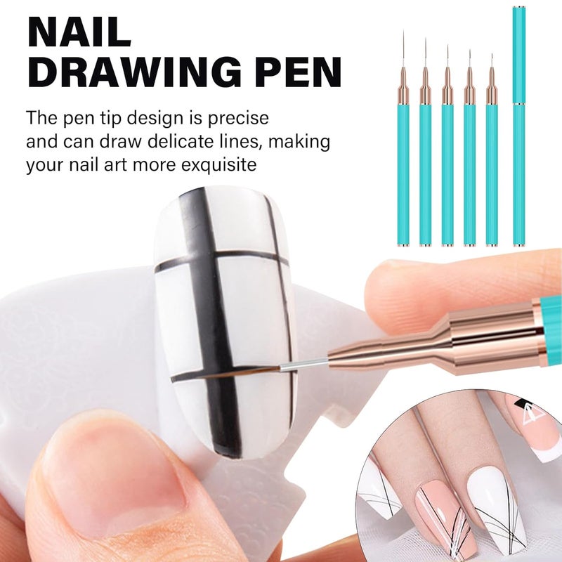 5Pcs Nail Art Brush Set For Liner Dotting And Polish Designs Painting Tools - Image 2